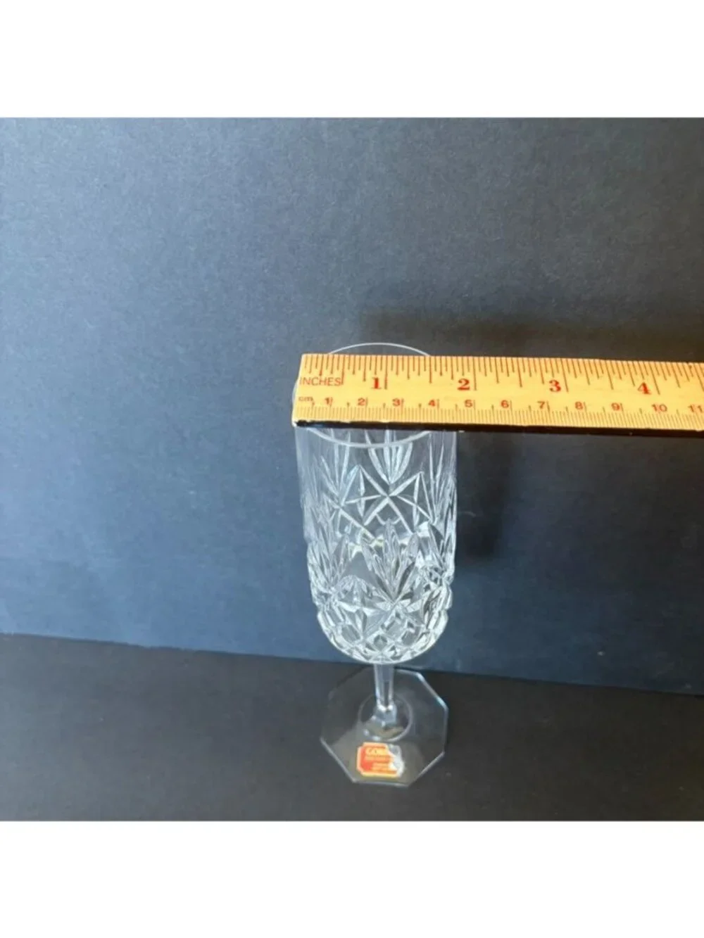 Set of 4 Vtg Gorham Lead Crystal Champagne Flutes Diamond Pattern West Germany